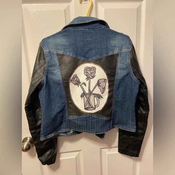 SUKO jeans denim and faux leather jacket size XL - Picture 3 of 4